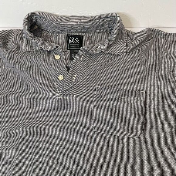 Jos A Bank Traveler| Large| 100% Cotton| Gingham print|Golf| Polo - Picture 7 of 13